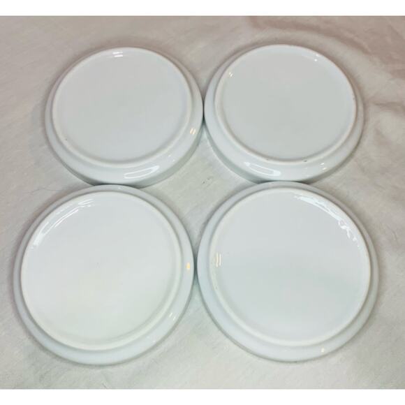 Drink Coaster Set Porcelain Zassenhaus Mill Trivets 4 White Beverage Coffee Lip - Picture 4 of 5